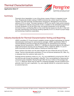 Thermal Characterization - Peregrine Semiconductor