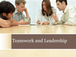 Teamwork and Leadership
