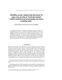 Modelling socially optimal land allocations for sugar cane growing in