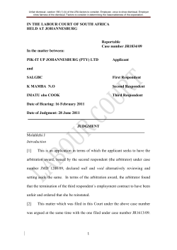 Unfair dismissal &ndash;section 186 (1) (b) of the LRA