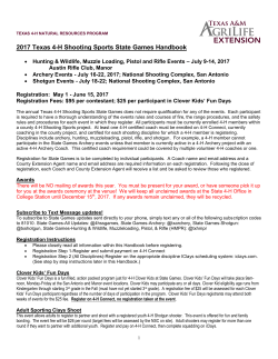 2017 Texas 4-H Shooting Sports State Games Handbook