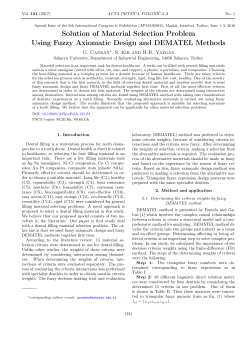 Solution of Material Selection Problem Using Fuzzy Axiomatic
