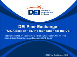 DEI Peer Exhange on WIOA Section 188 (2/18/16)