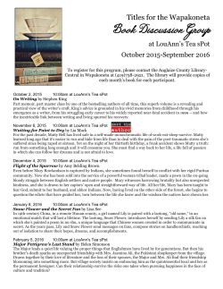 at LouAnn`s Tea sPot - Auglaize County Public Library