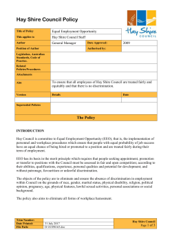 Hay Shire Council Policy