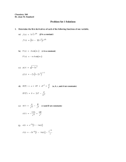Problem Set 1 Solutions