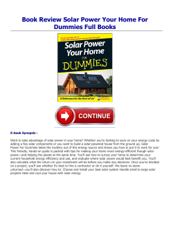 Book Review Solar Power Your Home For Dummies