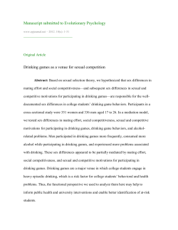 Manuscript submitted to Evolutionary Psychology Drinking games as