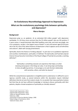 An Evolutionary Neurotheology Approach to Depression: What are