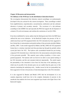 Chapter 10 Discussion and interpretation 10.1 Influence of the MCR