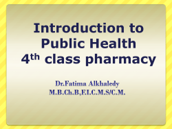 Tamer Hifnawy MD. Dr. *PH* Associate Professor of Public Health