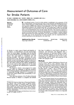 Measurement of Outcomes of Care for Stroke Patients