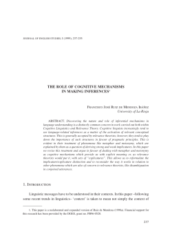 THE ROLE OF COGNITIVE MECHANISMS IN MAKING
