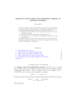 SELECTED TOPICS FROM THE GEOMETRIC THEORY OF