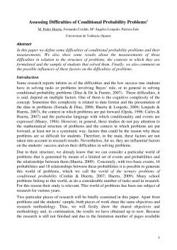 Assessing Difficulties of Conditional Probability Problems1
