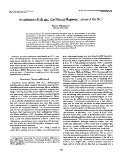 Attachment Style and the Mental Representation of the Self