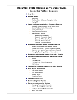 Document Cycle Tracking Service (DCTS)