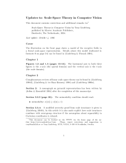 Updates to: Scale-Space Theory in Computer Vision