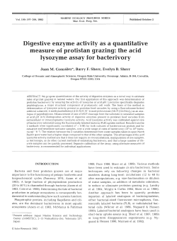 Digestive enzyme activity as a quantitative measure