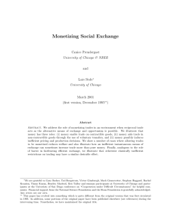 Monetizing Social Exchange - Complementary Currency Resource