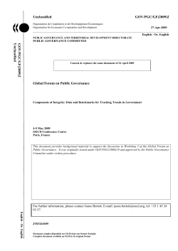 2 Global Forum on Public Governance GOV/PGC /GF