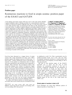 Eczematous reactions to food in atopic eczema