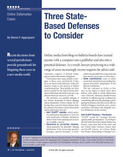 Online Defamation Cases: Three State