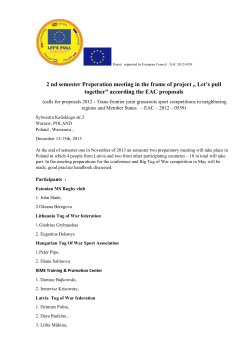 2 nd semester Preperation meeting in the frame of project „ Let`s pull