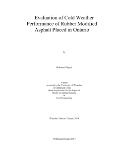 Evaluation of Cold Weather Performance of Rubber