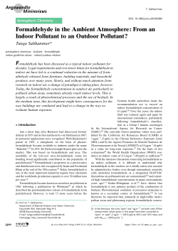 Formaldehyde in the Ambient Atmosphere: From an Indoor Pollutant