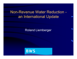 Non-Revenue Water Reduction - an