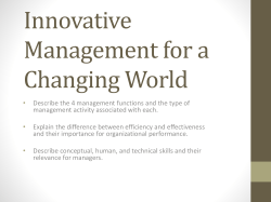 Innovative Management for a Changing World