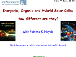 Hybrid PV - Weizmann Institute of Science