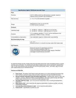 Specifications Agilent 1200 Series Isocratic Pump