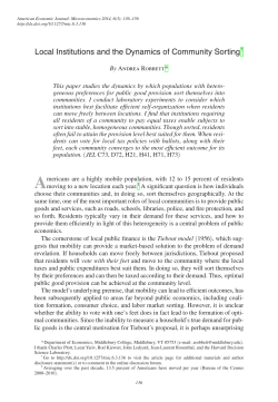 Local Institutions and the Dynamics of Community Sorting