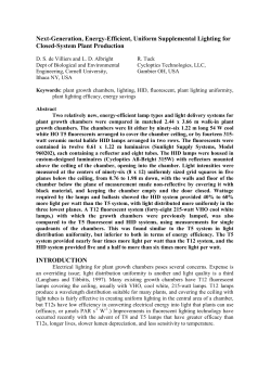 Energy efficient lighting for growth chambers