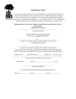 Proxy Form - Ten Oaks Project