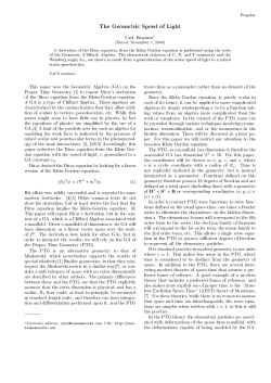 The Geometric Speed of Light