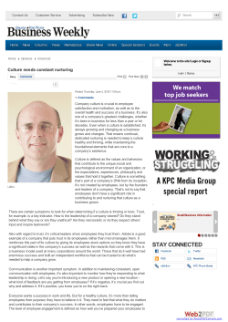 Culture needs constant nurturing