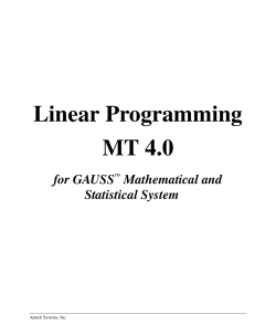 Linear Programming MT 4.0