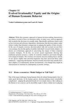 Evolved Irrationality? Equity and the Origins of Human Economic