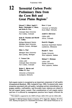 12 Terrestrial Carbon Pools: Preliminary Data from the Corn Belt