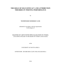 the role of self-efficacy and attribution theories in writing performance