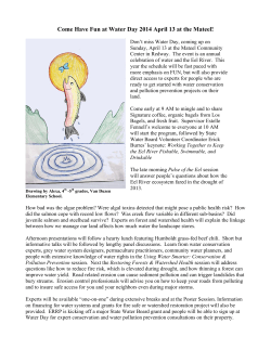 Come Have Fun at Water Day 2014 April 13 at the Mateel!