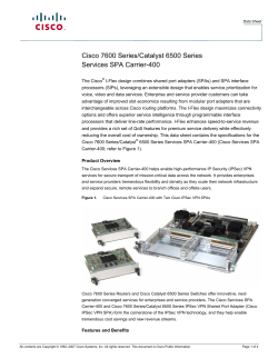 Cisco 7600 Series/Catalyst 6500 Series Services SPA Carrier-400