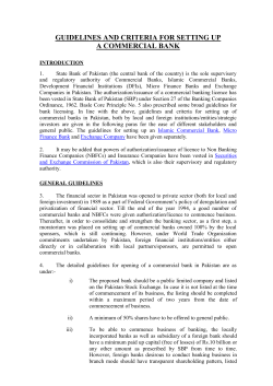 guidelines and criteria for setting up a commercial bank