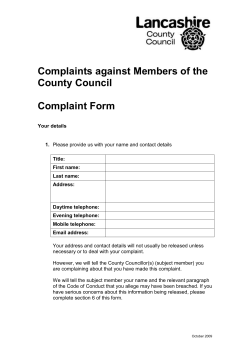 complaint about a county councillor form