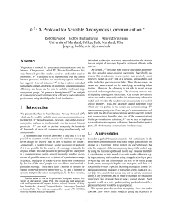 A Protocol for Scalable Anonymous Communication