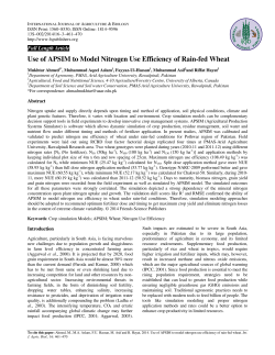 Use of APSIM to Model Nitrogen Use Efficiency of Rain