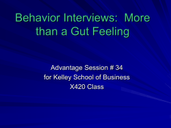 Behavior Interviews: More than a Gut feeling